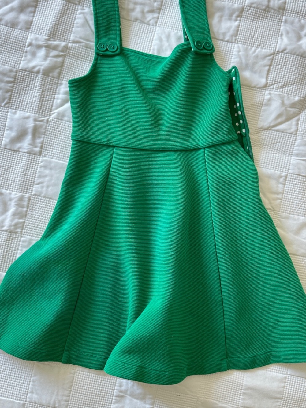 Mini Boden Green Knit Pinafore Dress